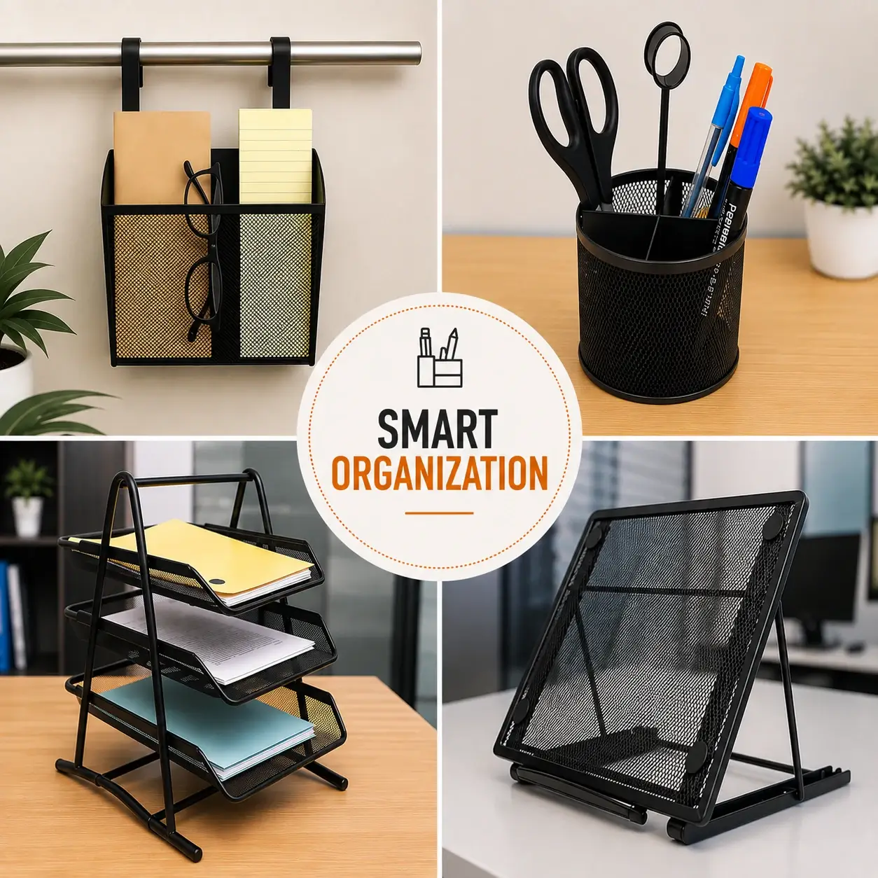 Premium metal workspace organization products